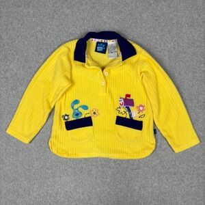 Vintage Blues Clues Yellow Ribbed Fleece Pullover Shirt Kids Size 5 90s Y2K